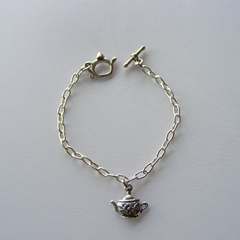 Charm Bracelets Sterling Silver Child S Teapot Toggle Bracelet With Charm Bracelets Sterling Silver Child S Teapot Toggle Bracelet With Victorian Motif Mini Tharm